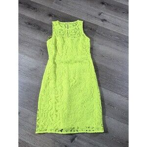 J. Crew Collection Neon Citrus Lace Sheath Dress Sz 8
